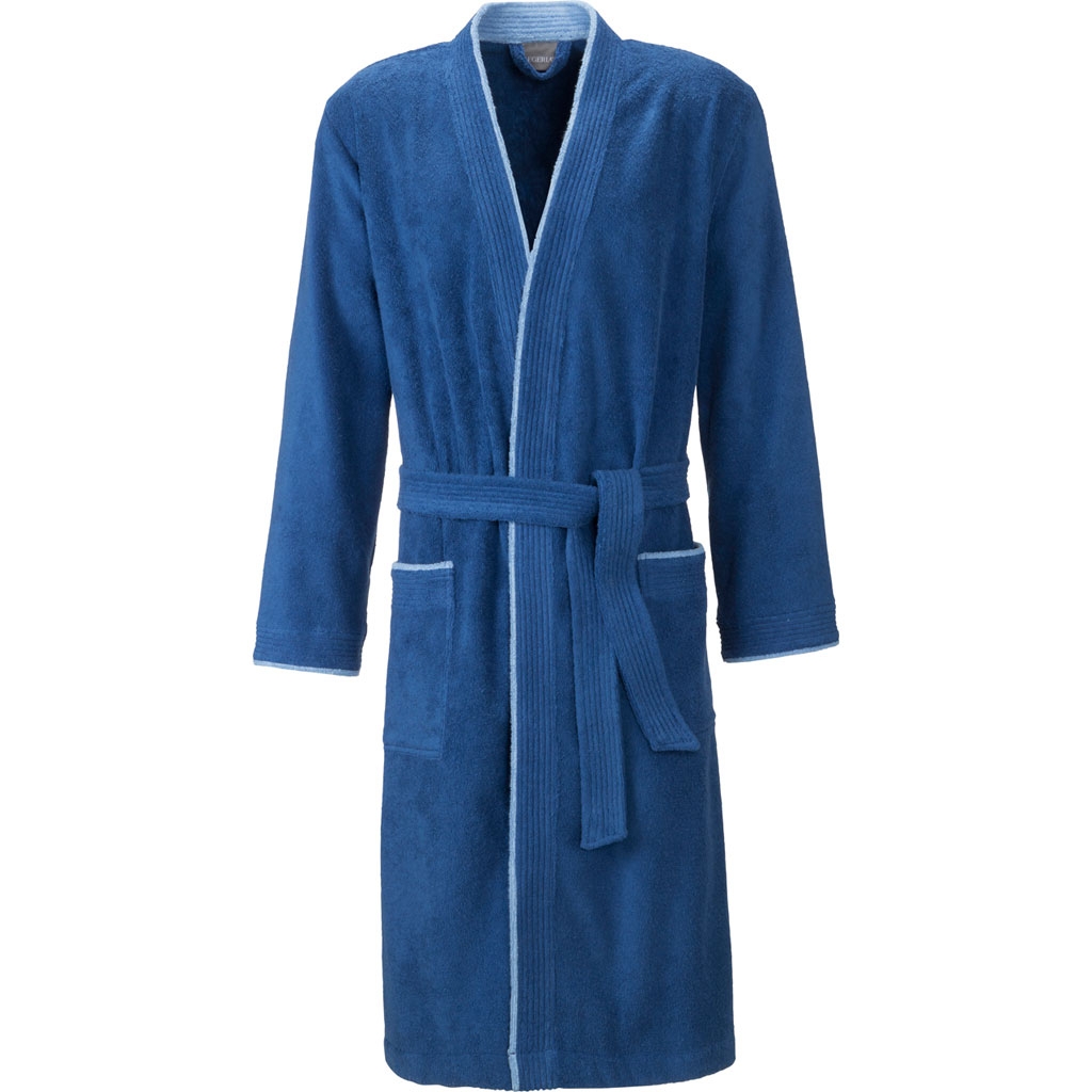 Egeria Nico dark blue Herren Kimono Bademantel S M L XL 100 Baumwolle