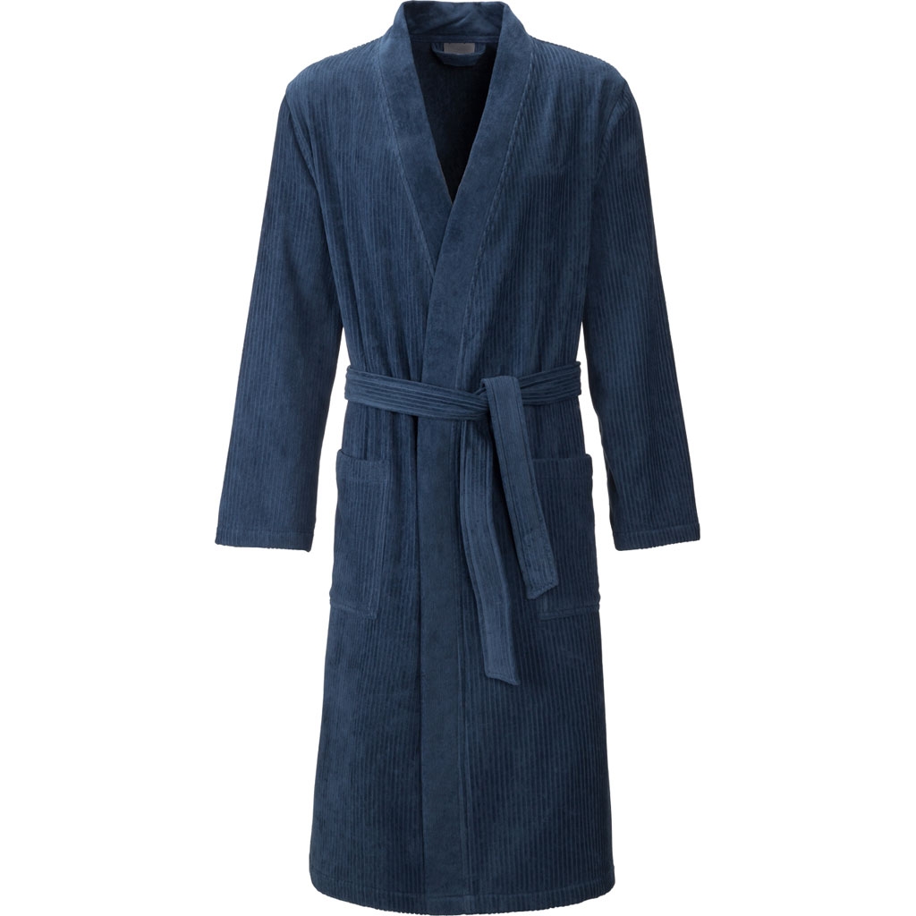 Adam dusty blue Herren Kimono Bademantel S M L XL 100 Baumwolle - Egeria