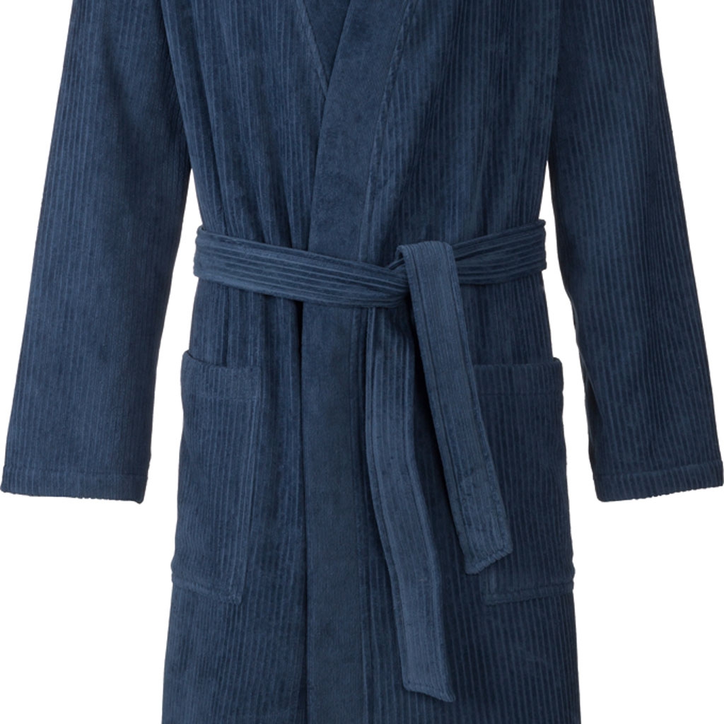 Adam dusty blue Herren Kimono Bademantel S M L XL 100 Baumwolle - Egeria