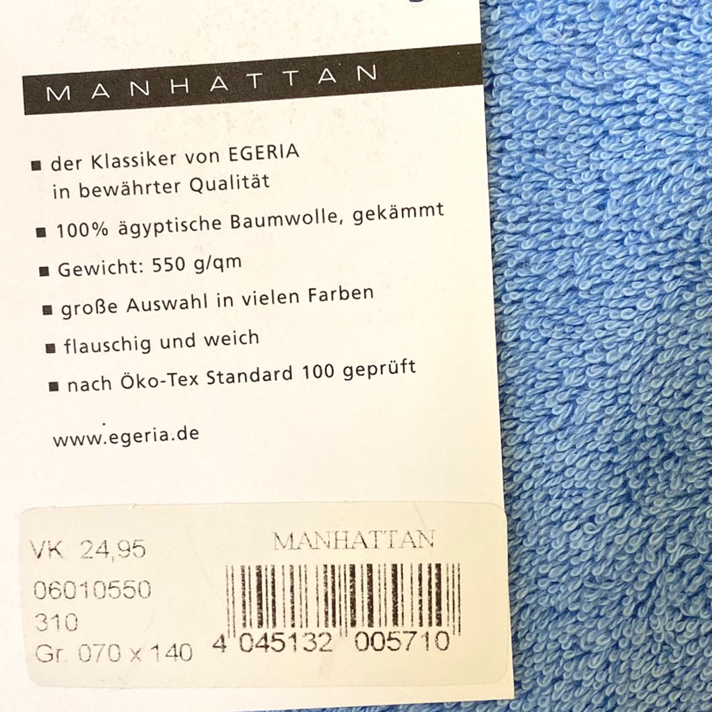 Egeria Manhattan sky Handtuch Duschtuch Gästetuch Waschhandschuh Badetuch 100 B